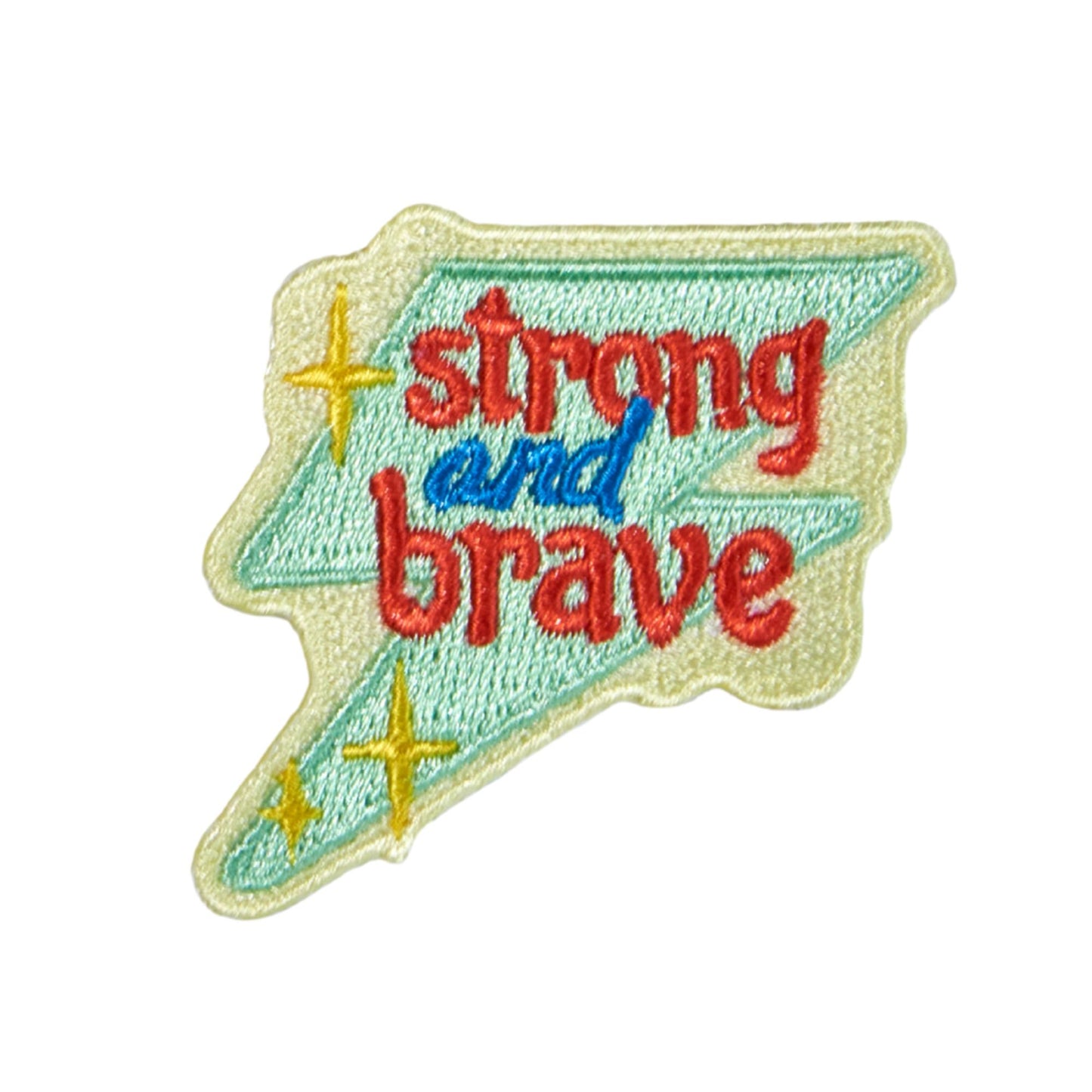 Strong and Brave backpack patch for the Patchel children's backpack from the Positivity collection