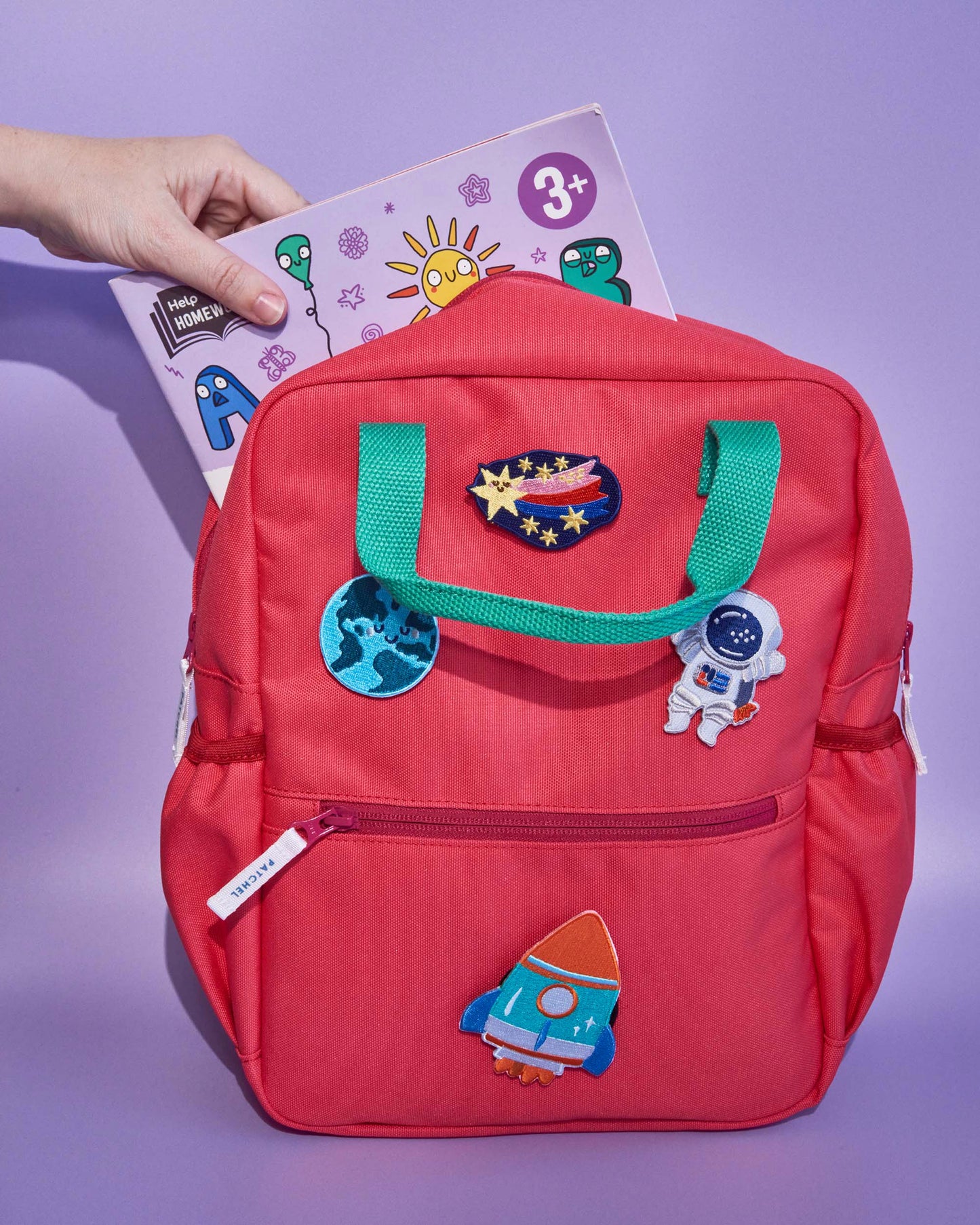 Patchel customisable children's rucksack with swappable patches