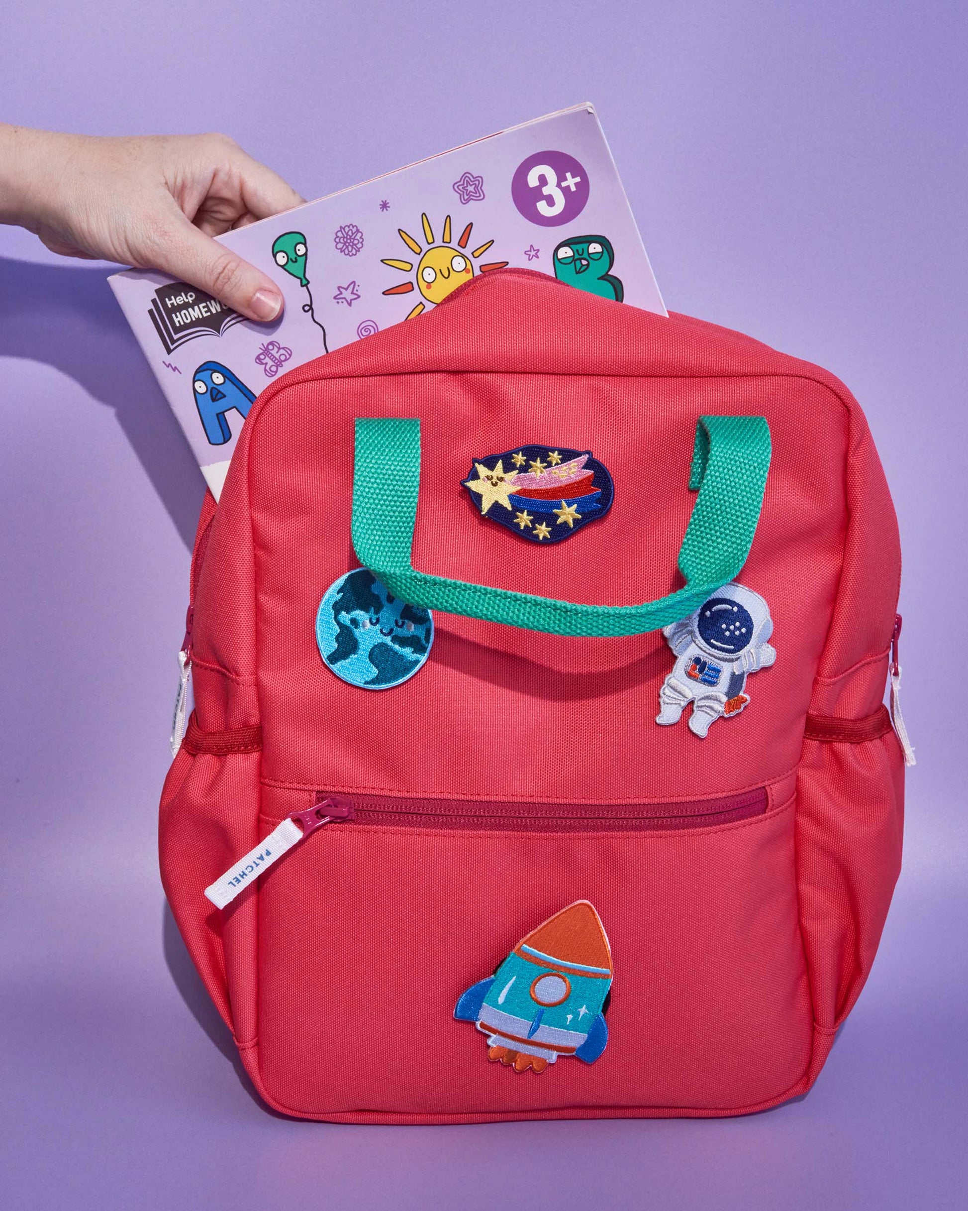 Patchel customisable children's rucksack with swappable patches