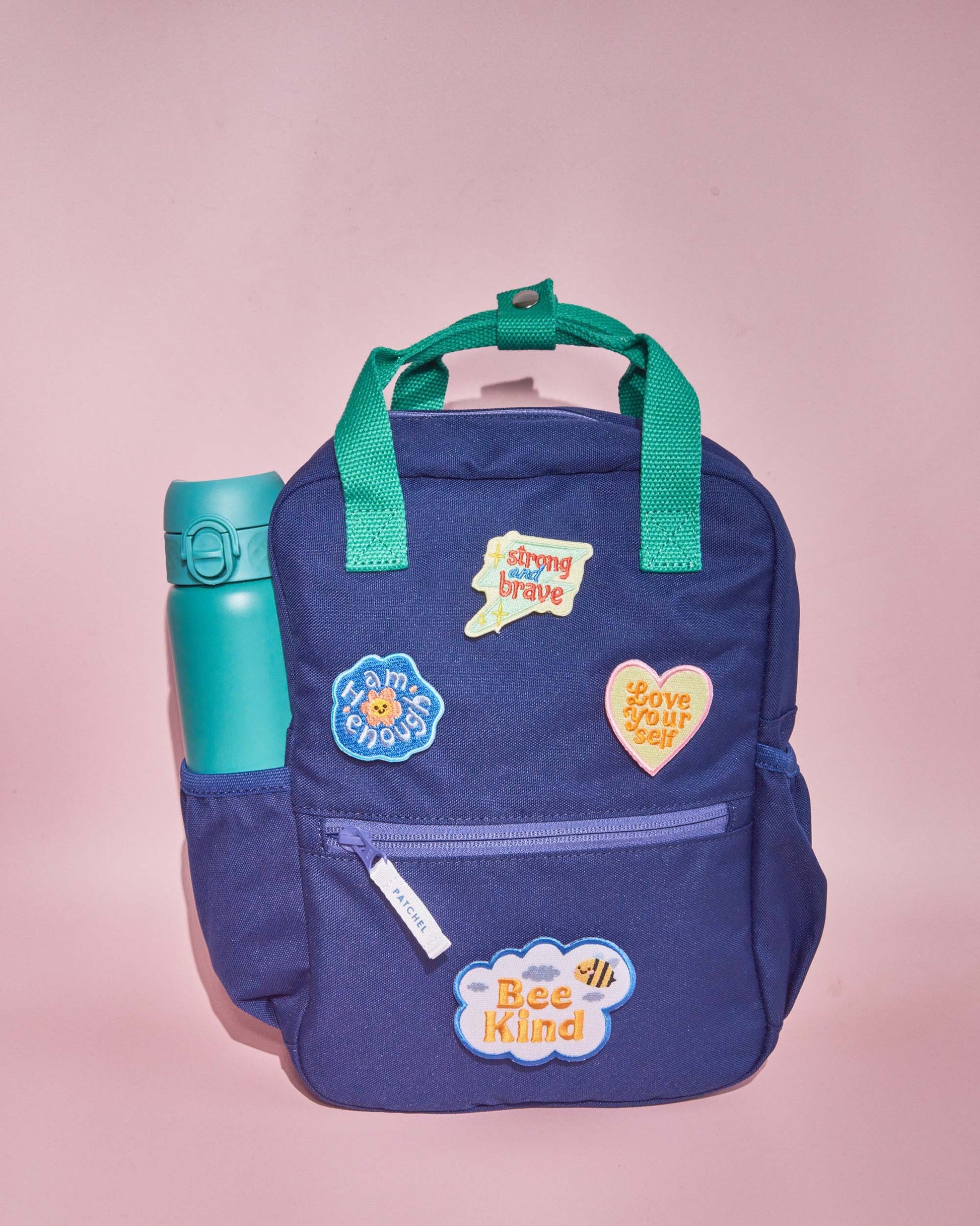 Patchel customisable children's backpack with swappable patches